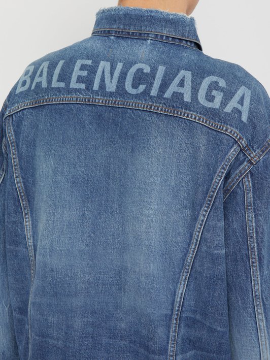 Balenciaga Washed-logo denim jacket