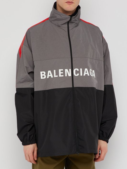 Balenciaga Logo-print shell track jacket