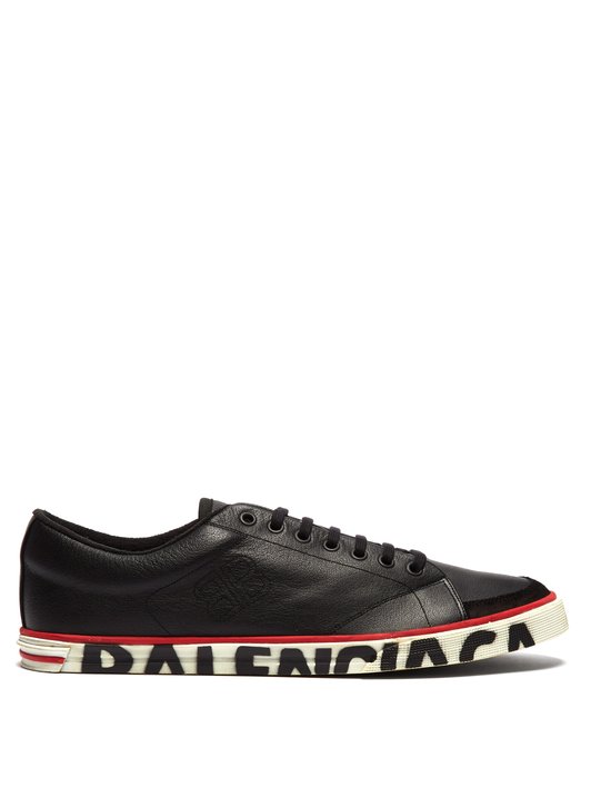 Balenciaga Distressed logo-sole leather trainers 