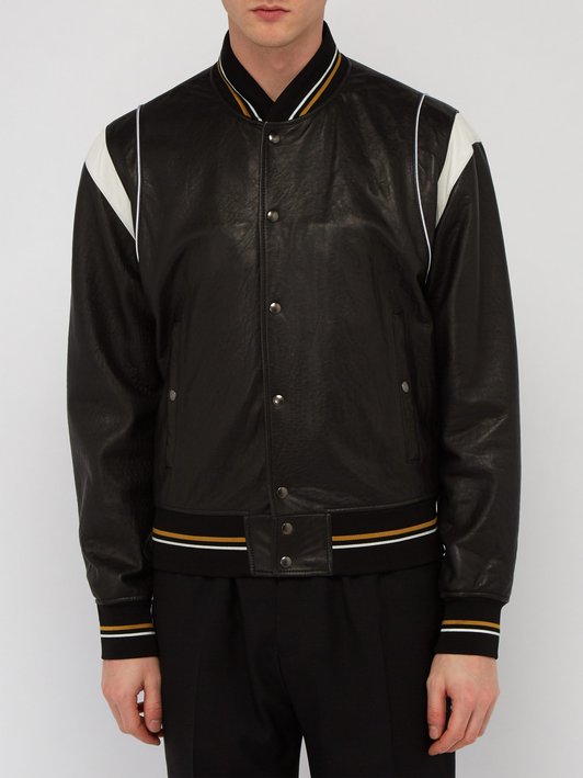 Givenchy Logo leather bomber jacket