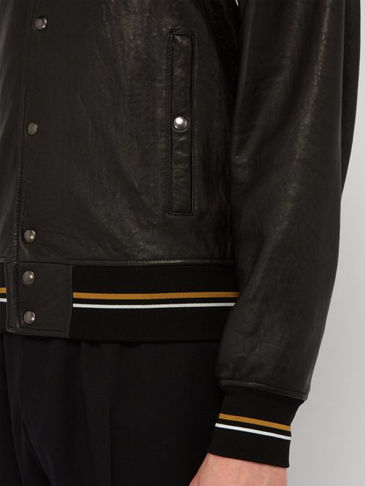 Givenchy Logo leather bomber jacket