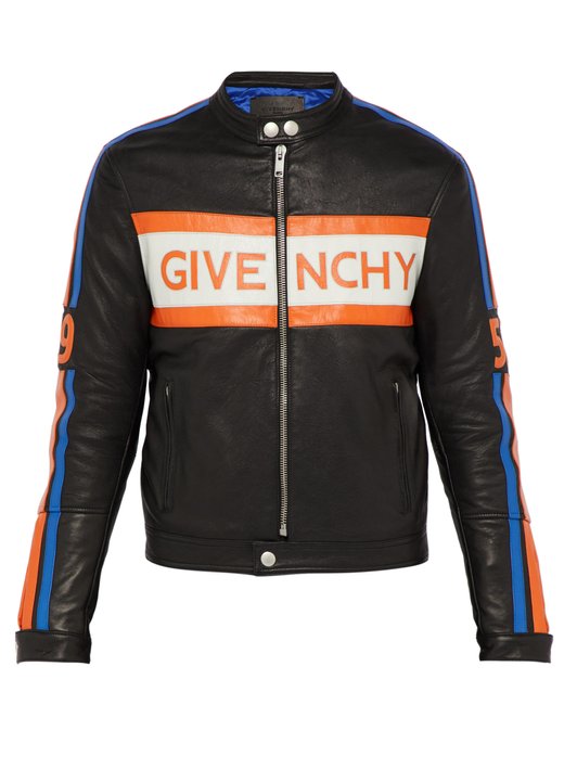 Givenchy Logo-appliqué leather biker jacket