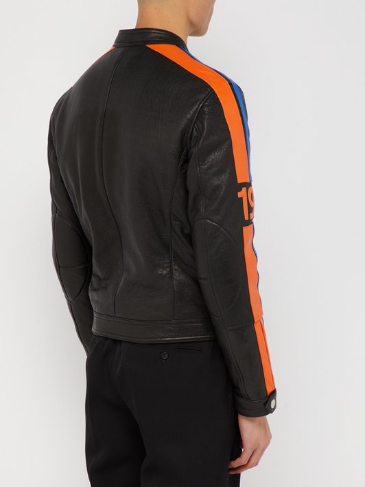 Givenchy Logo-appliqué leather biker jacket