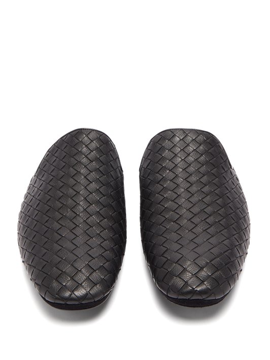 Bottega Veneta Intrecciato backless leather slipper shoes