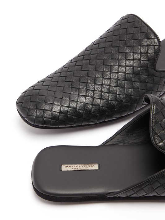 Bottega Veneta Intrecciato backless leather slipper shoes
