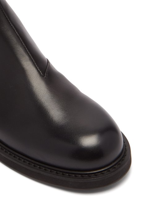 Bottega Veneta Intrecciato heel-panel leather chelsea boots