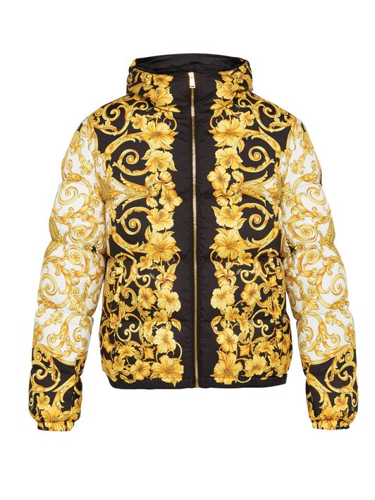 Versace Baroque-print hooded jacket