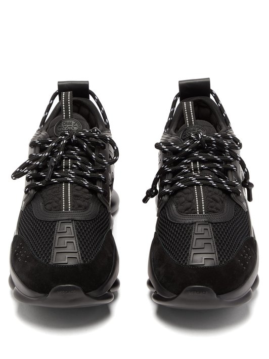 Versace Chain Reaction mesh and suede trainers