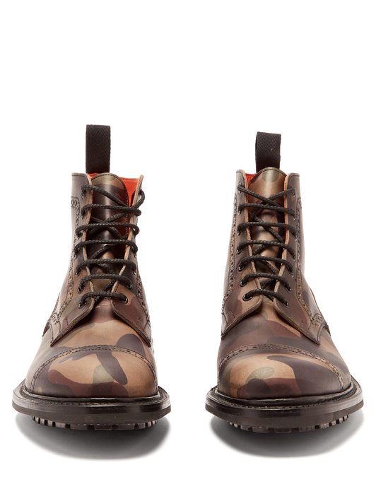 Junya Watanabe X Tricker's Stow camouflage-print leather boots