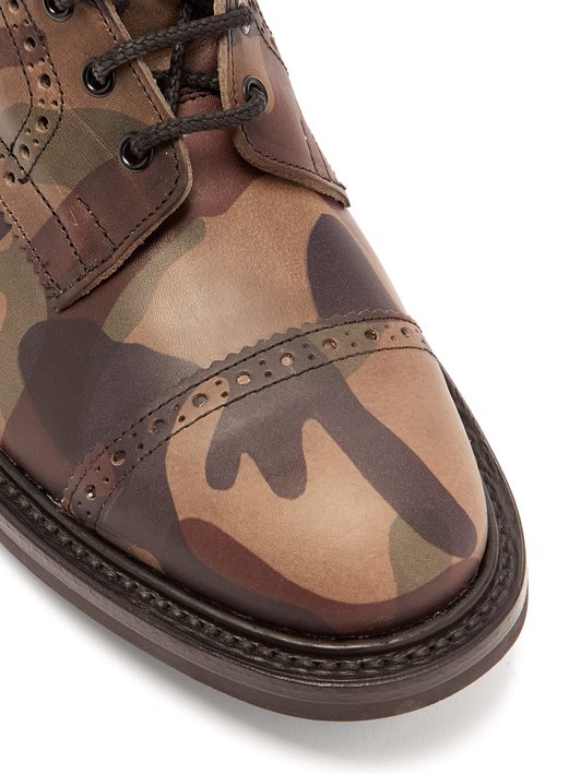 Junya Watanabe X Tricker's Stow camouflage-print leather boots