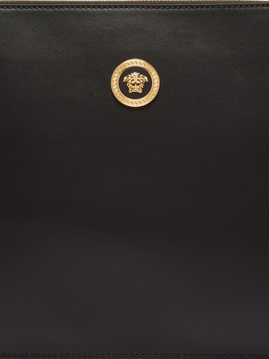 Versace Medusa-plaque leather pouch