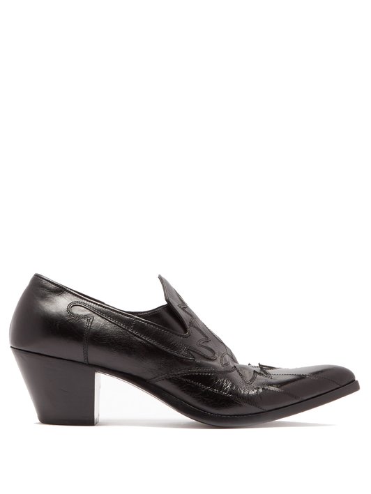 Saint Laurent Finn Western leather loafers