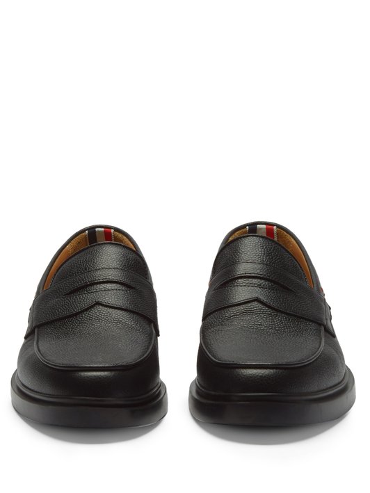 Thom Browne Grosgrain trim pebbled leather Penny loafers