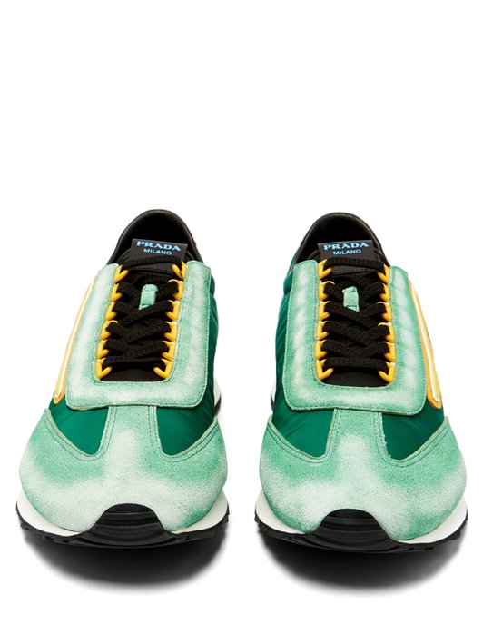 Prada Milano suede and nylon low-top trainers