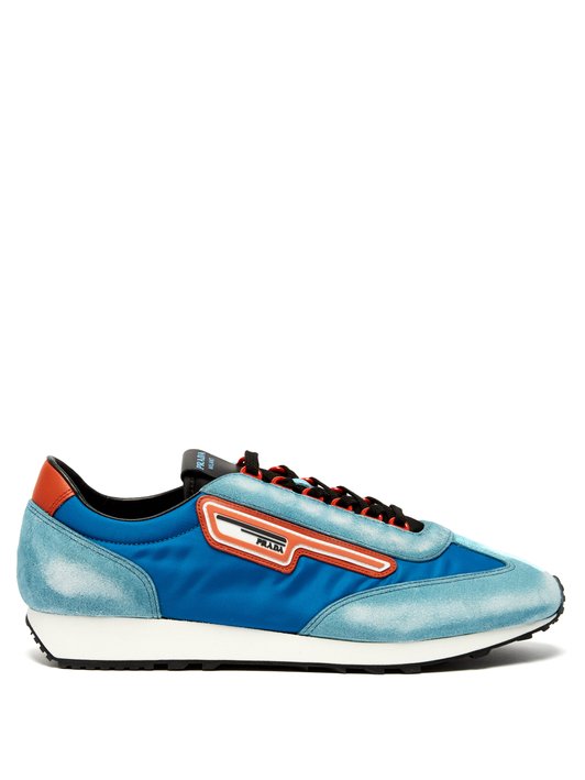 Prada Milano suede and nylon low-top trainers