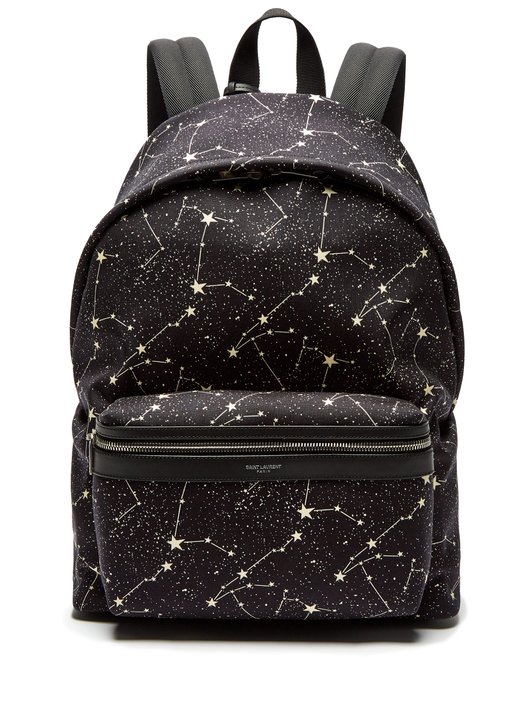 Saint Laurent City constellation-print canvas backpack