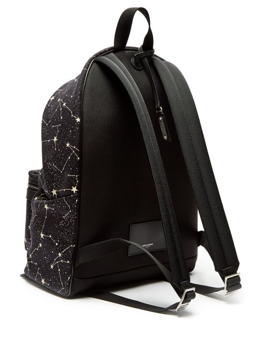 Saint Laurent City constellation-print canvas backpack