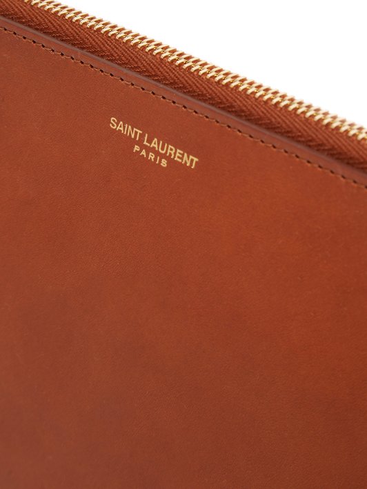 Saint Laurent Finely grained leather pouch