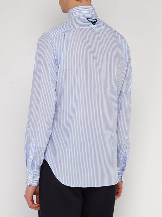 Prada Boat-print striped cotton shirt