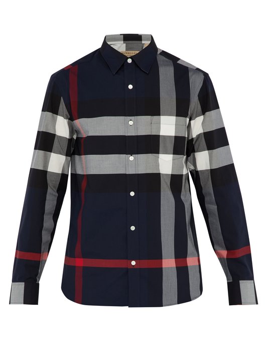 ÁO SƠ MI BURBERRY Windsor House-check cotton-blend shirt