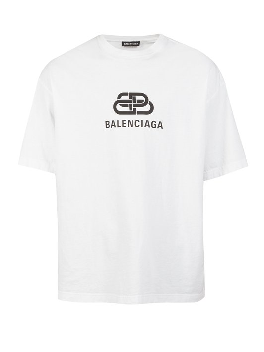 Balenciaga Logo Print TShirt White BALEN008  Deal Hub