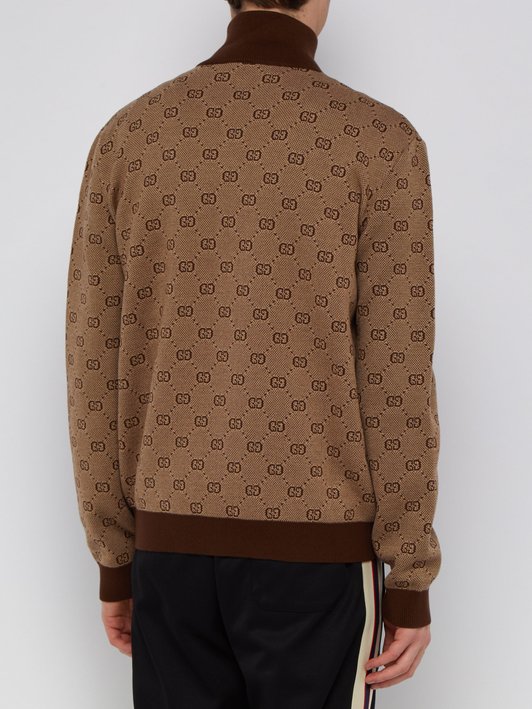Gucci GG-jacquard wool-blend track jacket