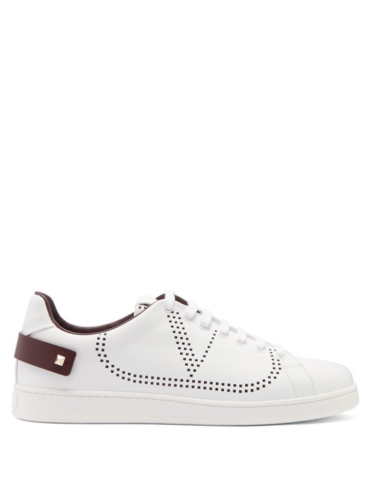 Valentino Perforated low-top leather trainers