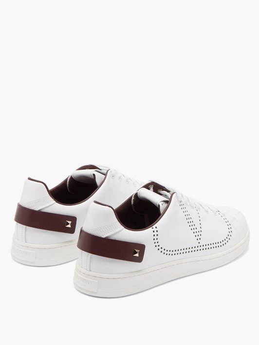 Valentino Perforated low-top leather trainers