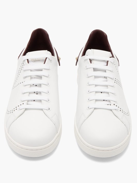 Valentino Perforated low-top leather trainers