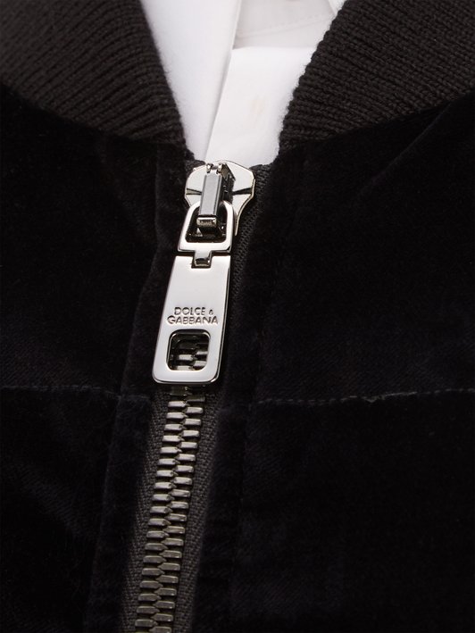 Dolce & Gabbana DG-beaded cotton-velvet jacket