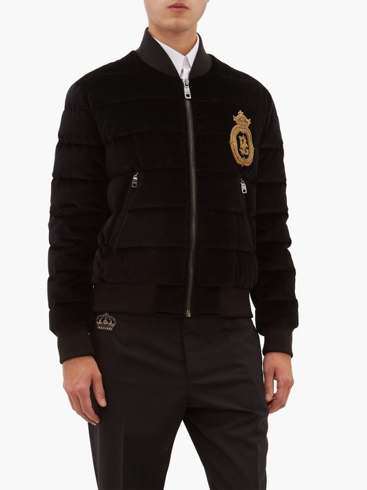 Dolce & Gabbana DG-beaded cotton-velvet jacket
