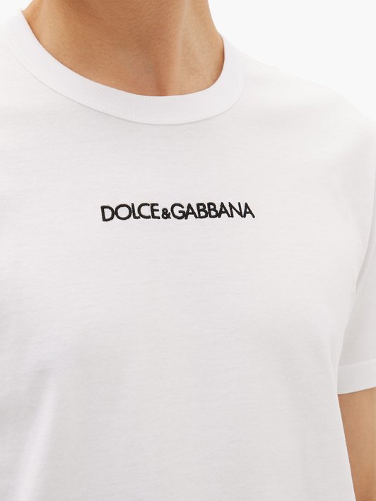 ÁO PHÔNG DOLCE & GABBANA Logo-embroidered cotton T-shirt