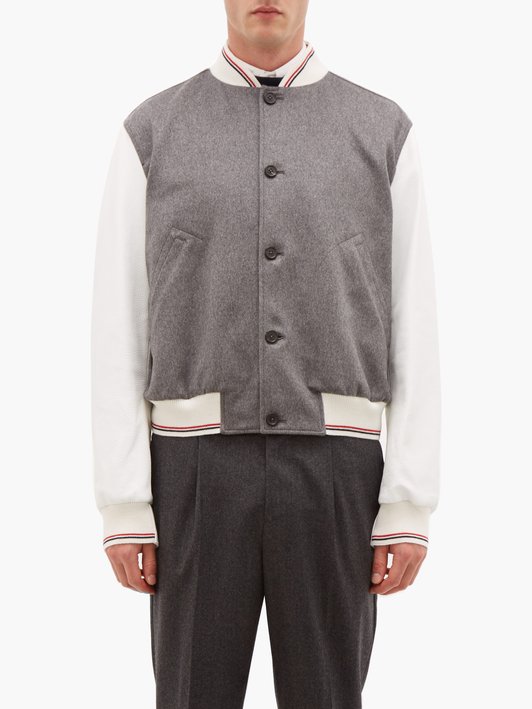 Thom Browne Cashmere and leather bomber jacket