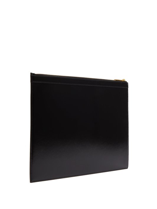Thom Browne Smooth leather document pouch