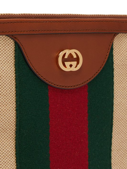 Gucci GG Web-stripe canvas pouch