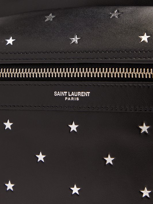 Saint Laurent City star-stamped leather backpack