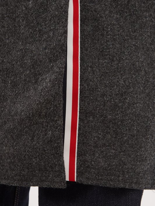 Thom Browne Single-breasted brushed woollen-twill overcoat