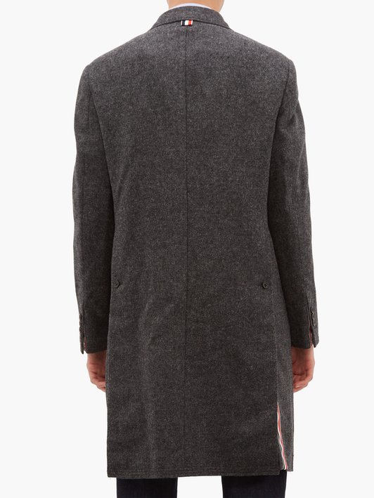 Thom Browne Single-breasted brushed woollen-twill overcoat