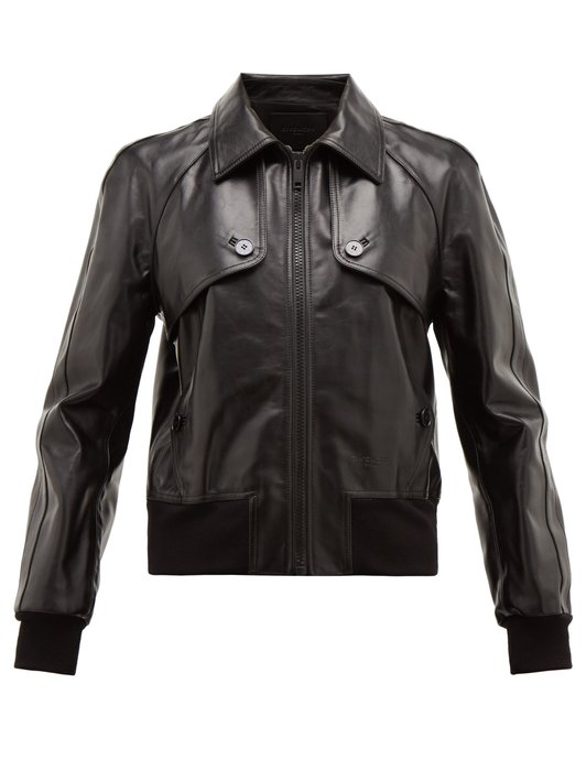 Givenchy Logo-debossed leather jacket