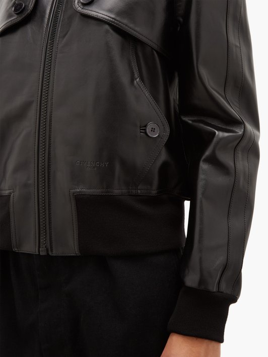 Givenchy Logo-debossed leather jacket