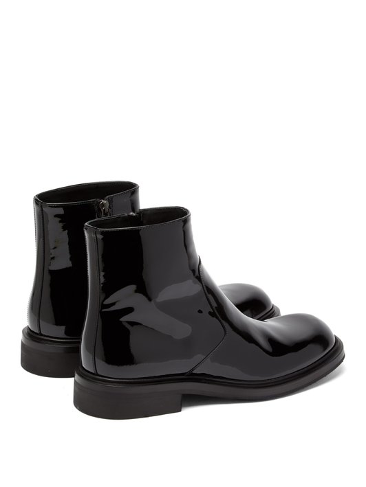 Prada Square-toe patent-leather boots