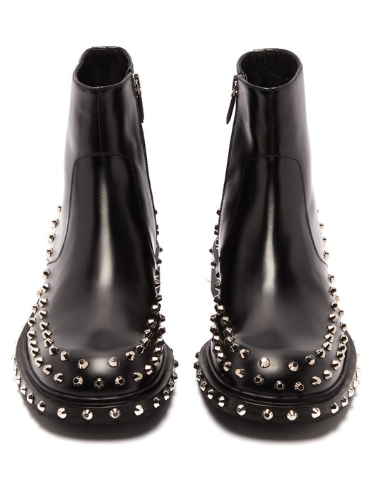 Prada Studded leather ankle boots