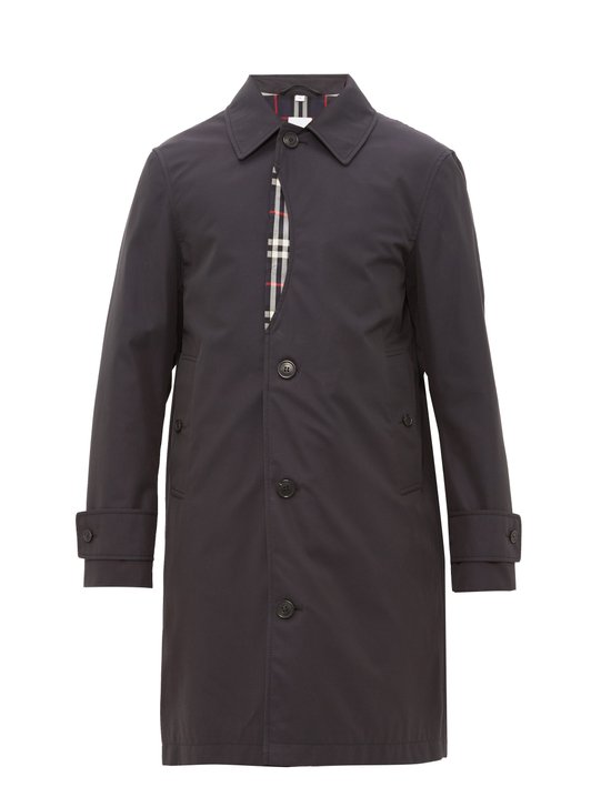 Burberry Vintage-check insert cotton-gabardine overcoat	