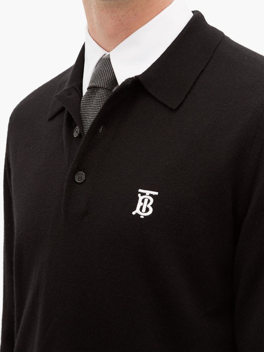 Burberry Douglas logo-embroidered wool polo shirt