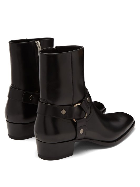 Saint Laurent Wyatt harness leather boots