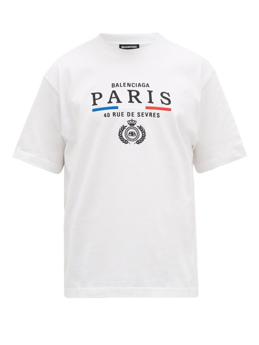 Balenciaga Parislogo Cottonjersey Tshirt  Black  ShopStyle