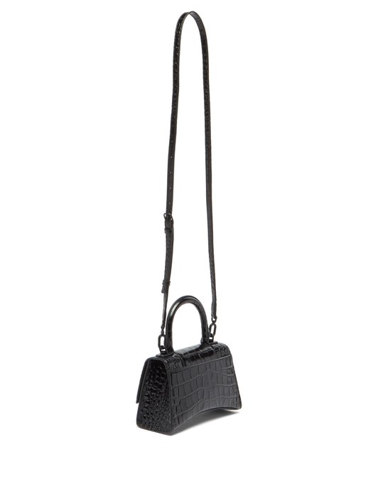 Balenciaga Hourglass XS croc-embossed leather shoulder bag