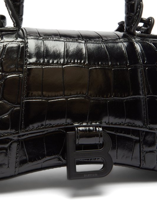 Balenciaga Hourglass XS croc-embossed leather shoulder bag