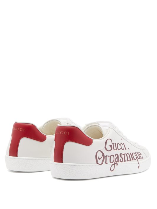 GIÀY GUCCI Orgasmique-print leather trainers