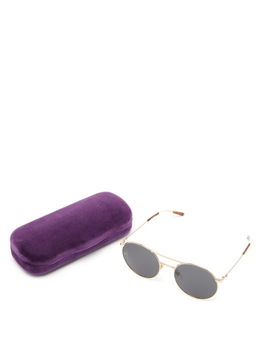 Gucci Round aviator metal sunglasses